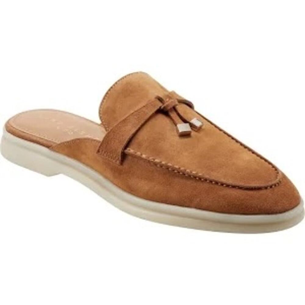Marc Fisher Yarila Slip On Suede Loafer Mule Brown 7.5